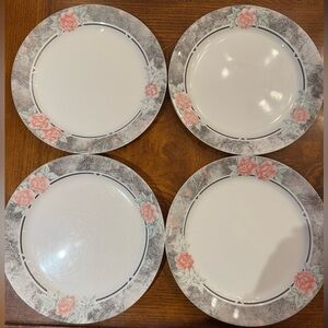 Corelle Silk & Roses Dinner Plates Set of 4